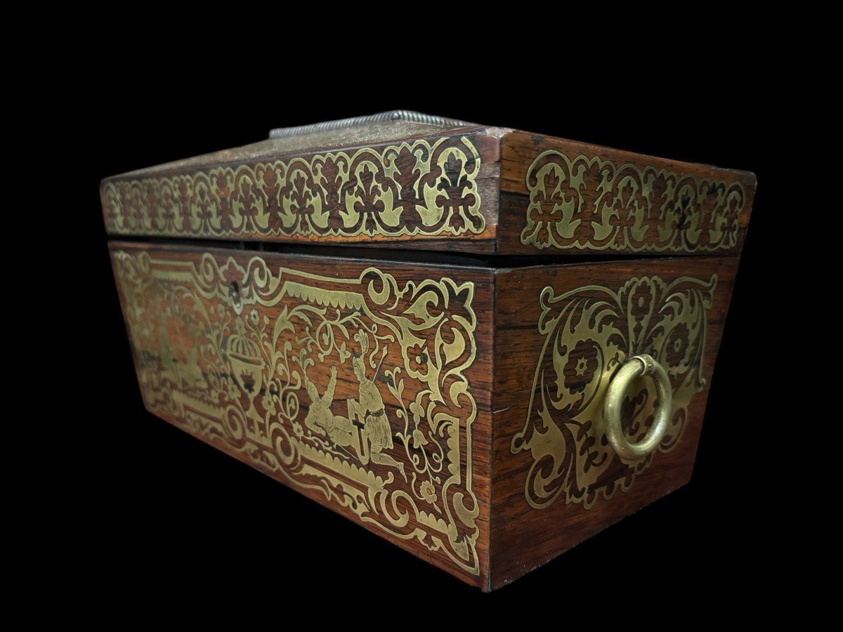 19th-century Tea Box With Boulle Marquetry.-photo-4
