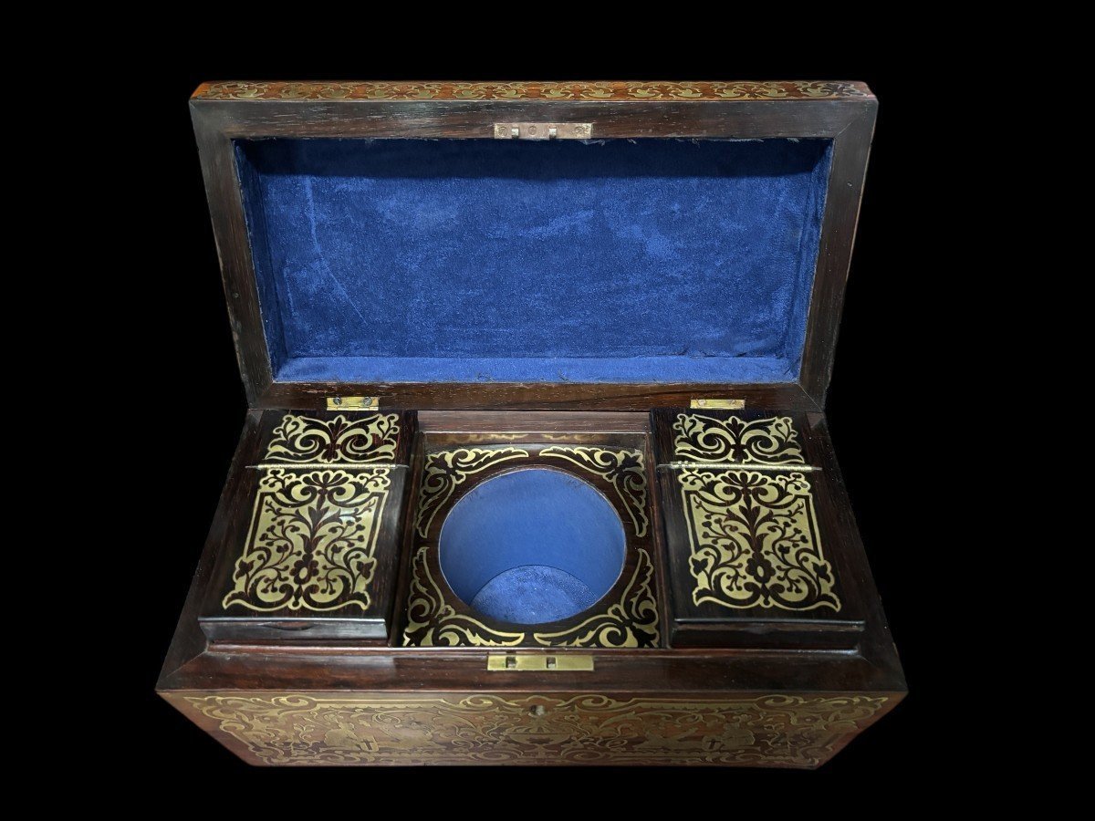 19th-century Tea Box With Boulle Marquetry.-photo-3