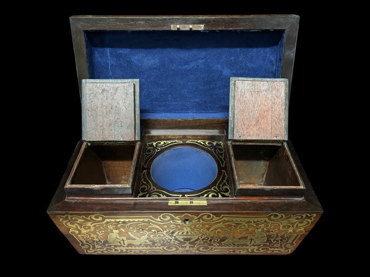 19th-century Tea Box With Boulle Marquetry.-photo-4