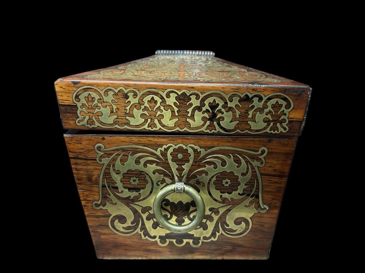 19th-century Tea Box With Boulle Marquetry.-photo-6