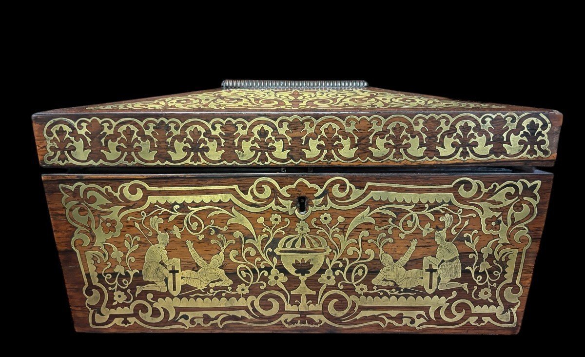 19th-century Tea Box With Boulle Marquetry.-photo-8