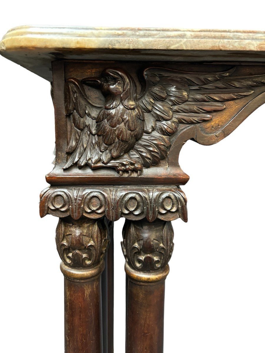 Console / Table Murale Décorative En Noyer 19ème.-photo-1