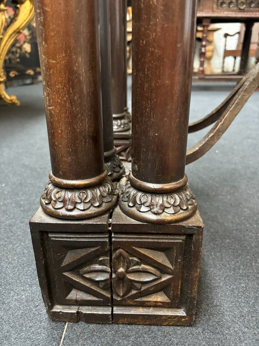 Console / Table Murale Décorative En Noyer 19ème.-photo-3