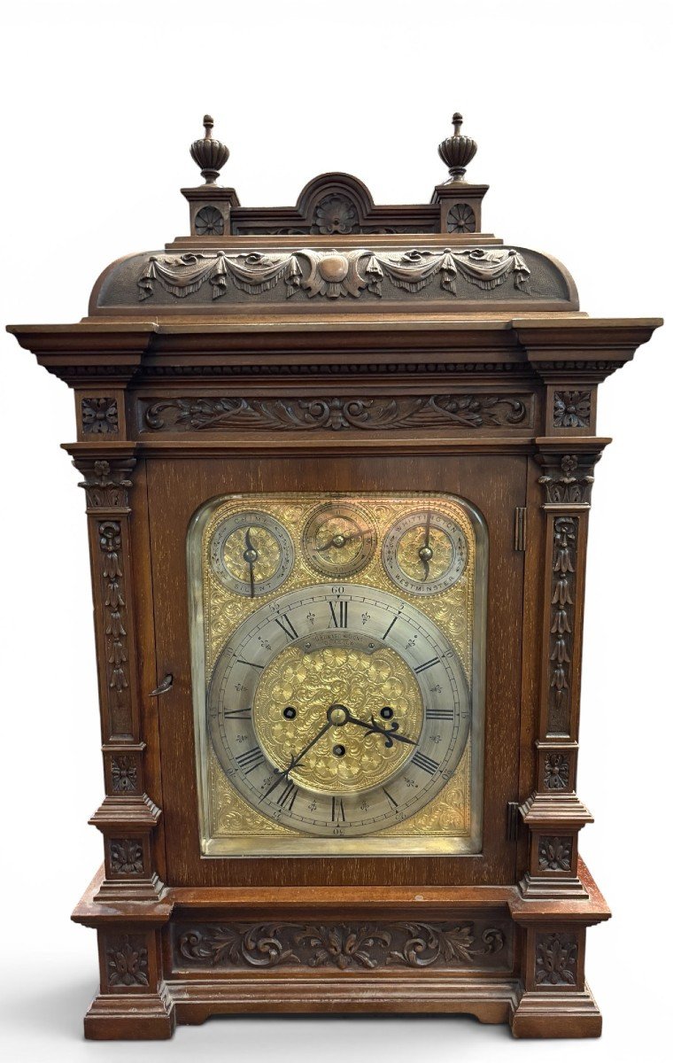"8-bell" Clascow Bracket Clock, 19th Century.