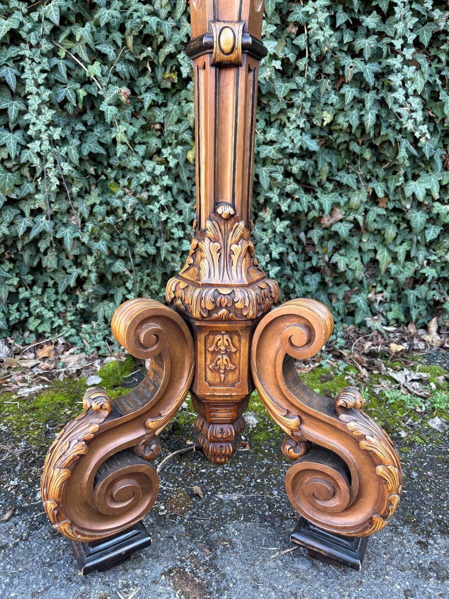 Large Regency-style Candelabra In Walnut, 19th Century-photo-5