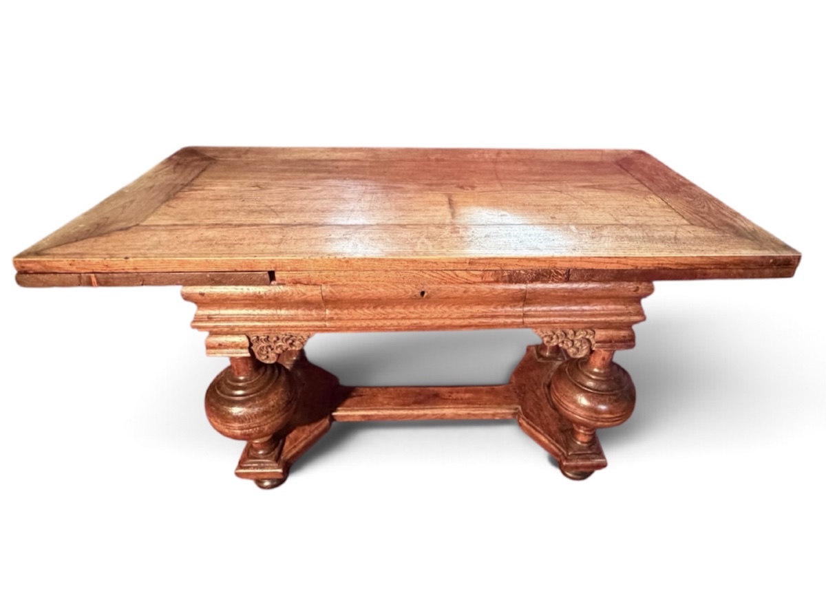 A 17th-century Baroque Table With Ball-shaped Legs.-photo-3