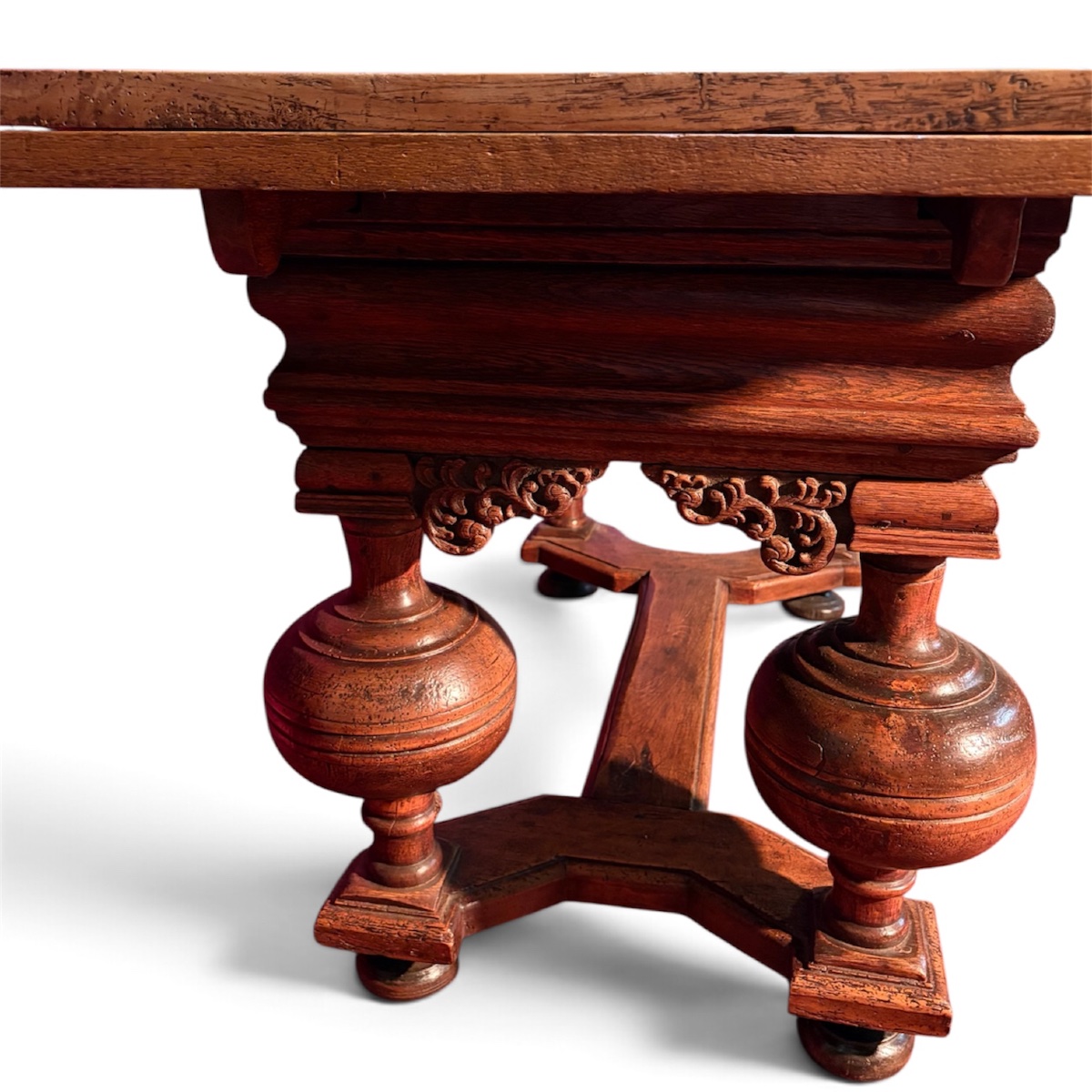 A 17th-century Baroque Table With Ball-shaped Legs.-photo-1