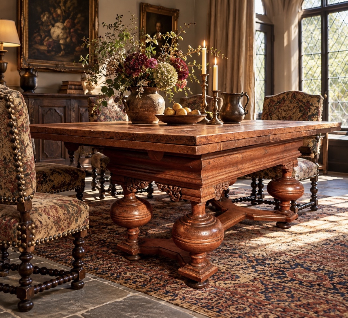 Un table baroque à pieds boules du XVIIe siècle.-photo-8
