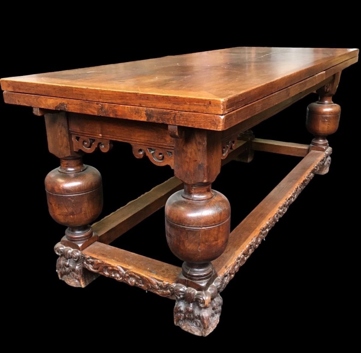 Un très grande table à chêne, longueur 400 cm extension.-photo-1