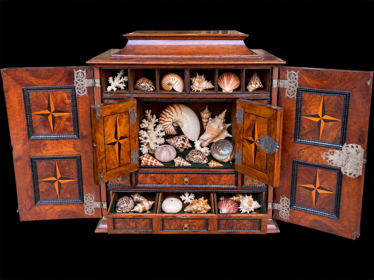 Cabinet de curiosités vers 1700 