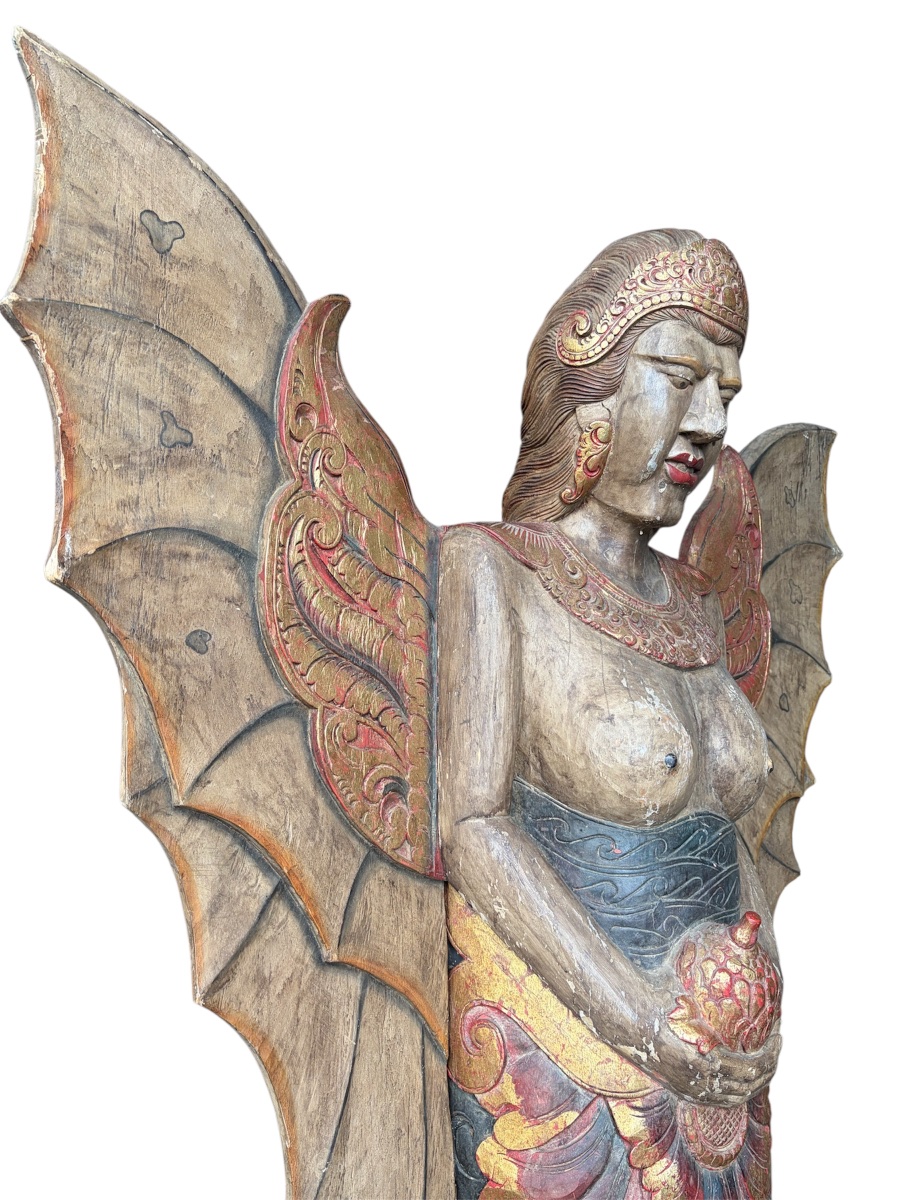 Large Sculpture, 194 Cm Tall, From Southeast Asia.-photo-4