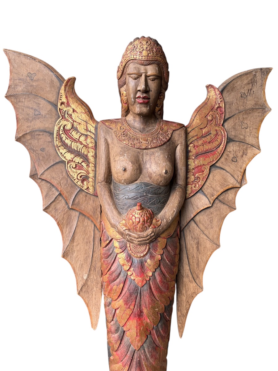 Large Sculpture, 194 Cm Tall, From Southeast Asia.-photo-2