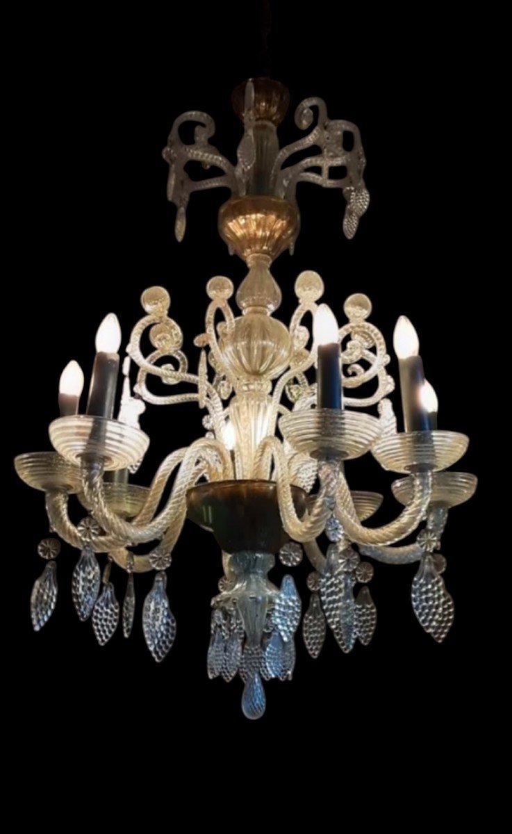 Grand lustre Liégeois à 8 bras, XIXe siècle (112 cm).-photo-2