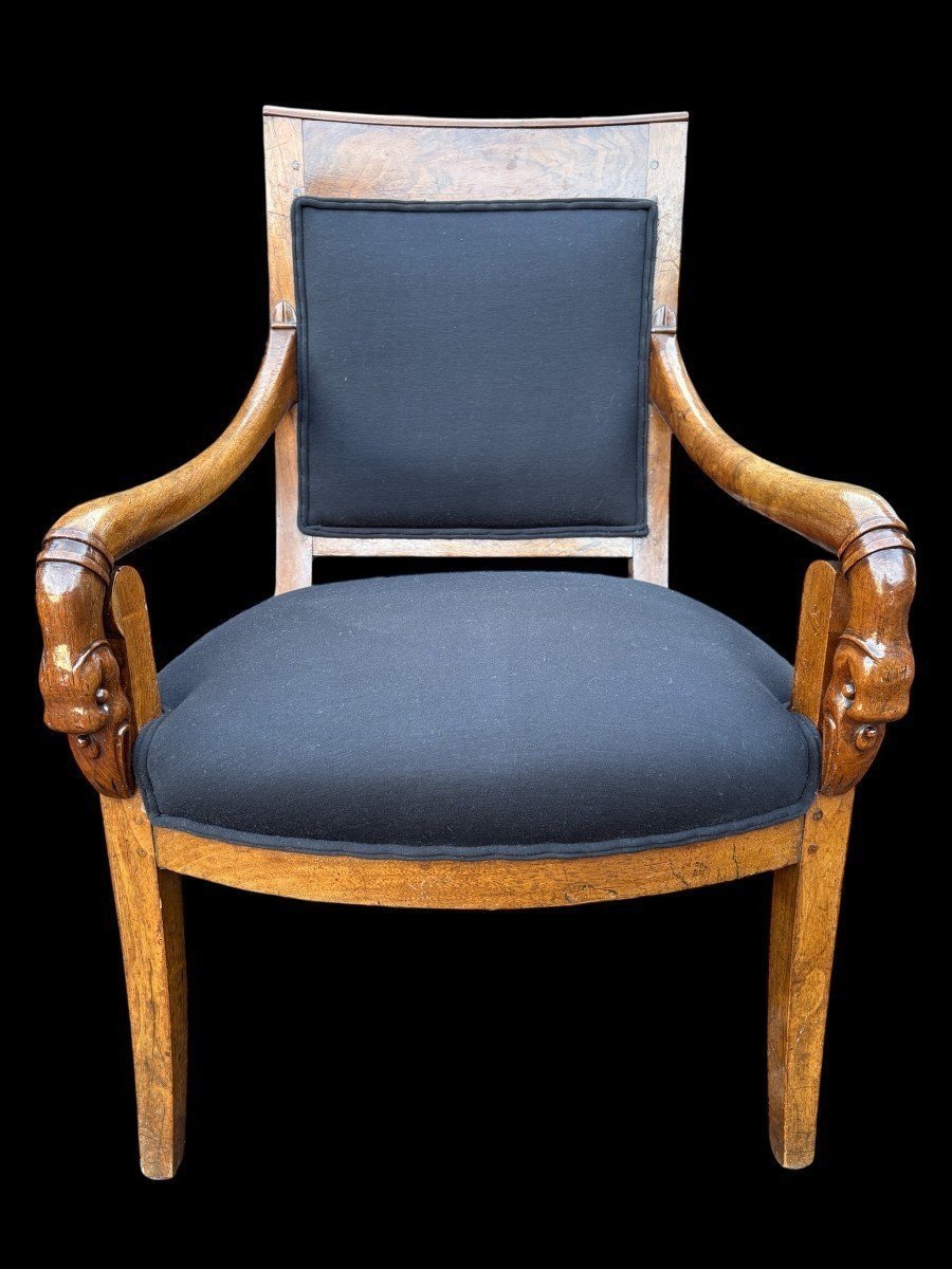 Lot de 6 fauteuils Charles X, 19ème siècle.-photo-1
