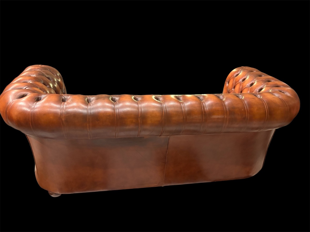 Three-seater Chesterfield Sofa; Width 202 Cm -photo-3