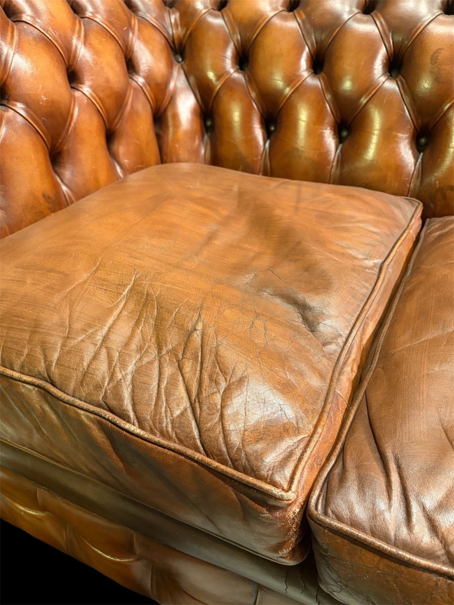 Three-seater Chesterfield Sofa; Width 202 Cm -photo-6