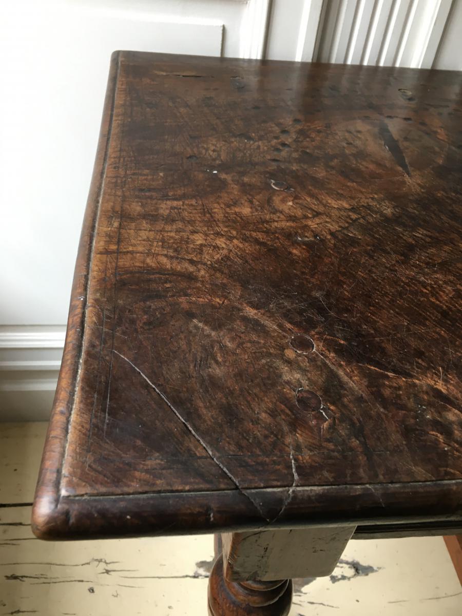 Renaissance Italian Walnut Table, From The XVIIth Century.-photo-1