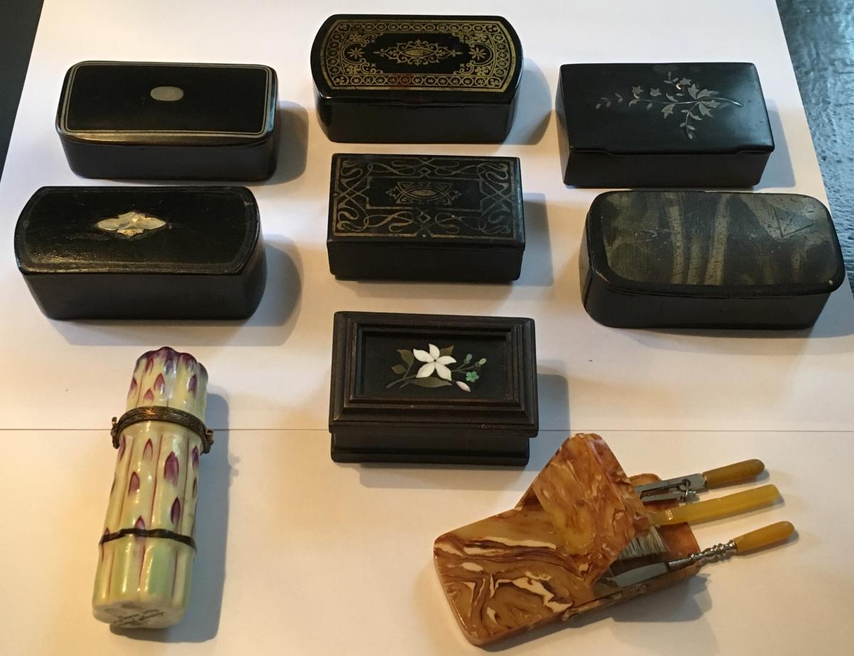 Collection Of Tabatières 19thc. (8 Pieces)-photo-2