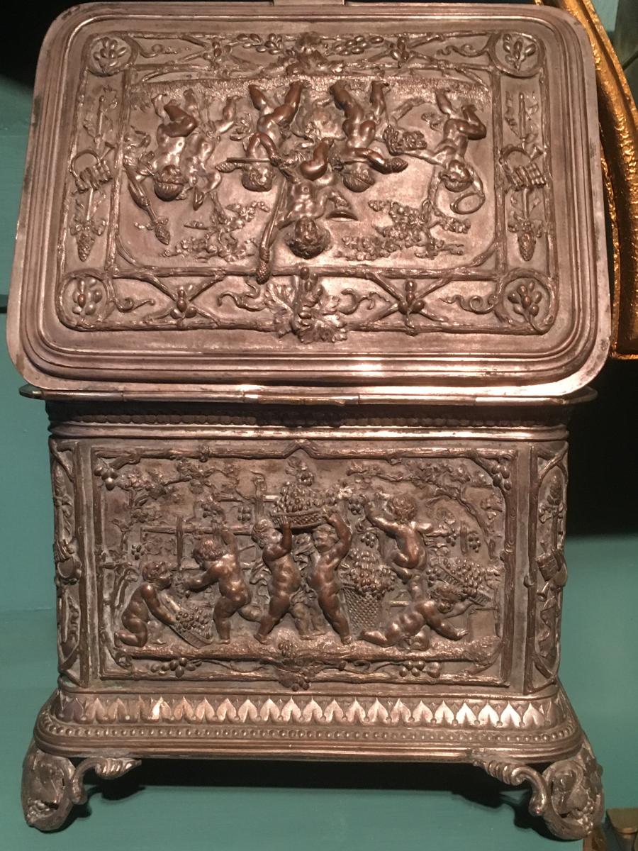 Box / Cigar Box In Silver Metal 19thc.-photo-2