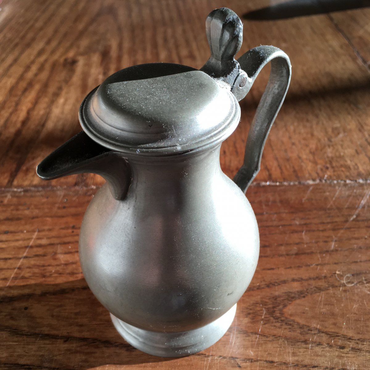 Miniature Pewter Wine Pitcher, Height 11.7 Cm-photo-3