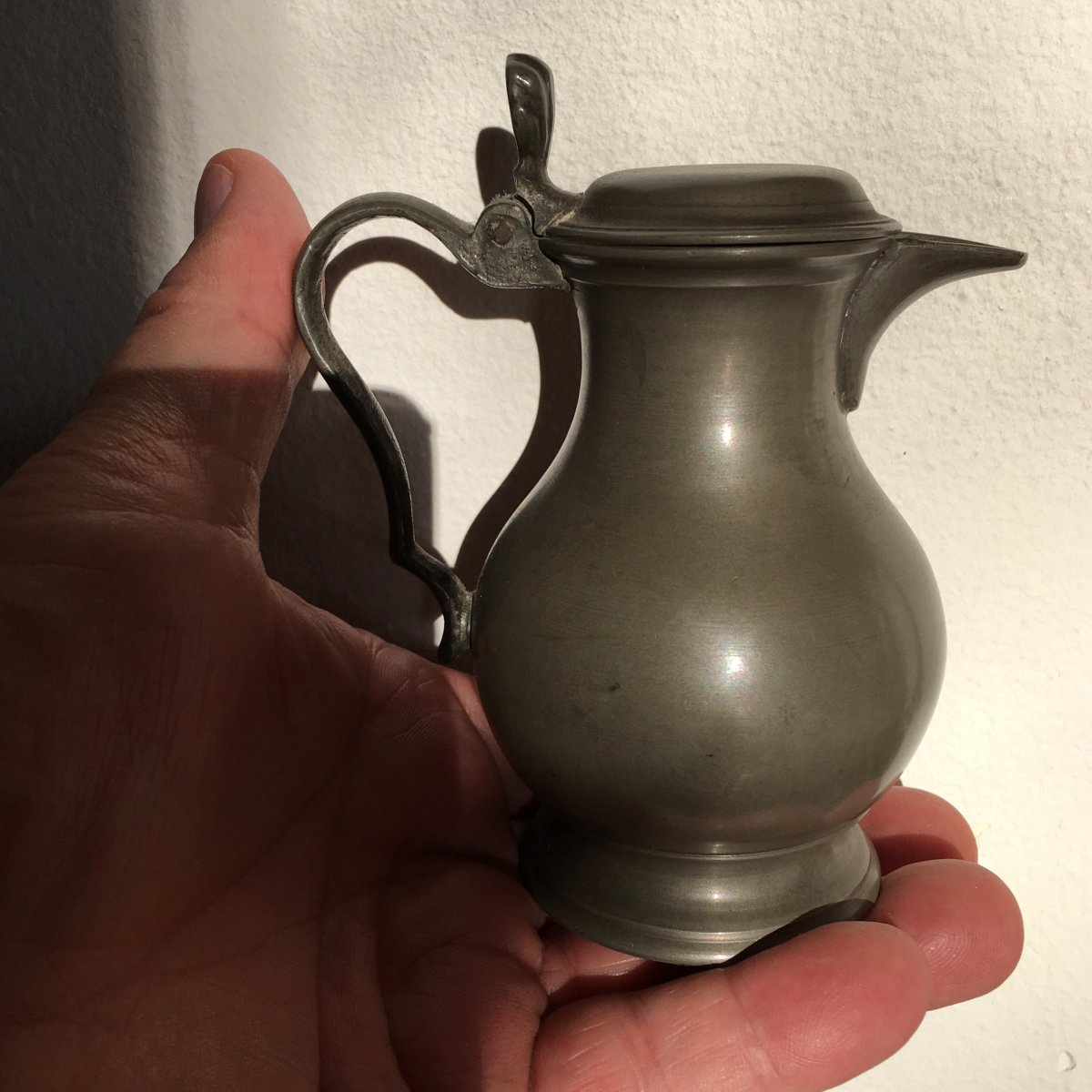 Miniature Pewter Wine Pitcher, Height 11.7 Cm-photo-8