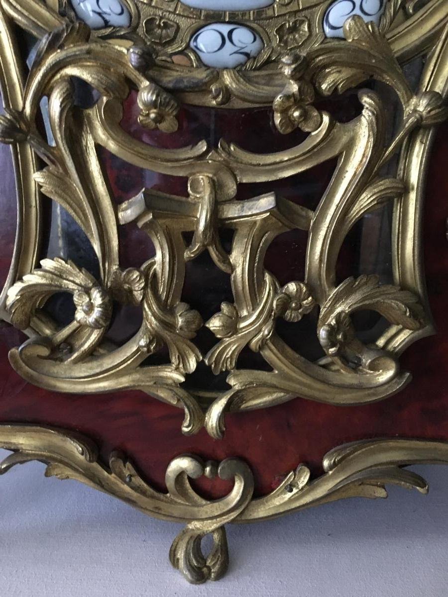 Grand Cartel Louis XV 19thc. In Turtle / Gilt Bronze.-photo-5