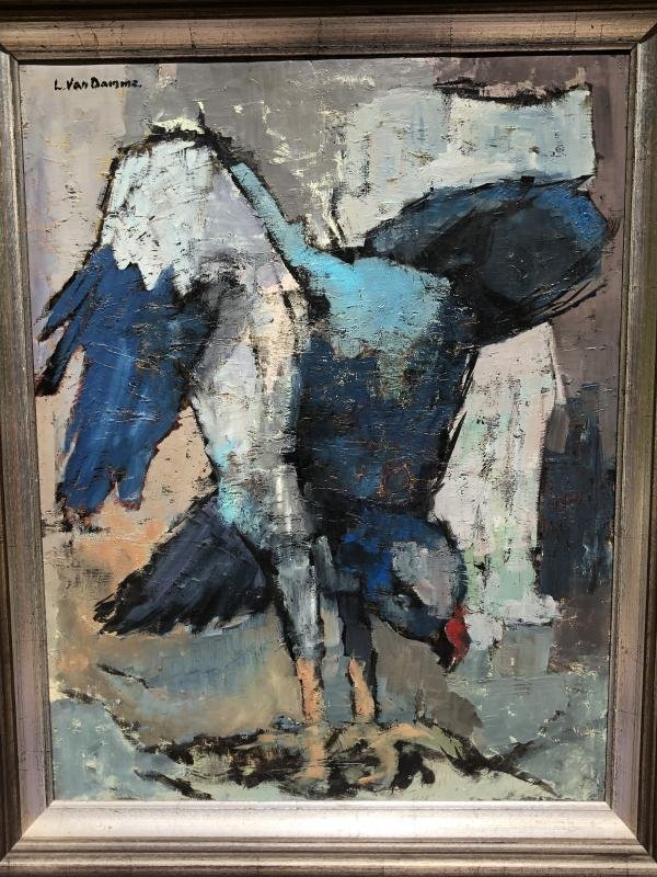 Tableau décoratif "Aigle" huile sur toile 20ème.