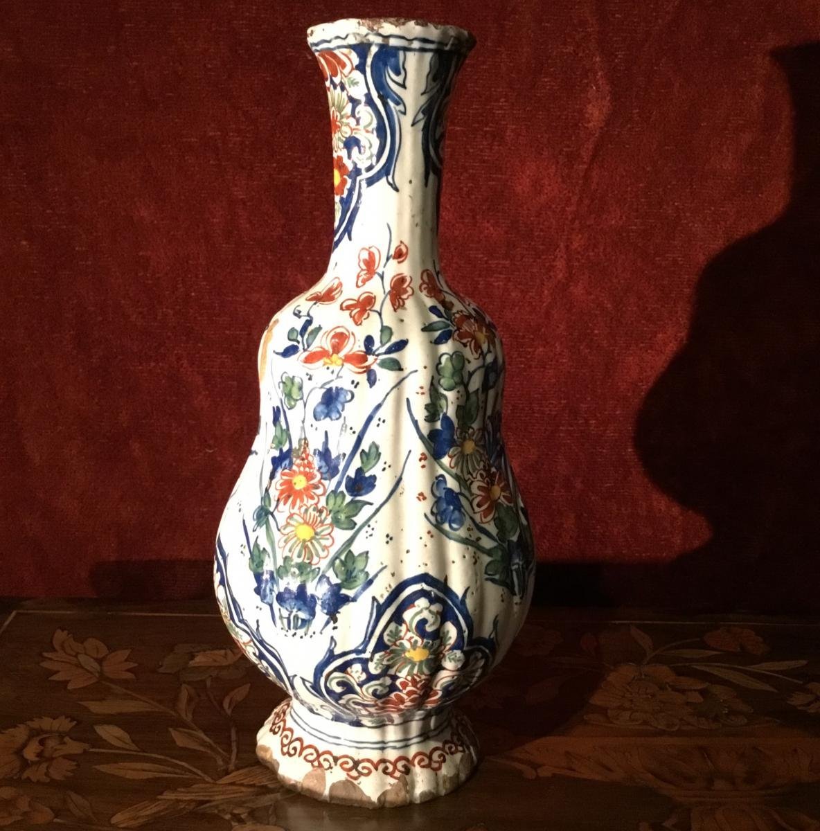 Vase De Delft Polychrome Du 18e Siècle -photo-3