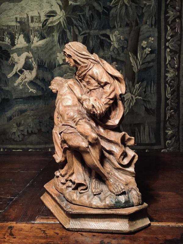 Piëta : Sculpture En Bois Vers 1700-photo-2