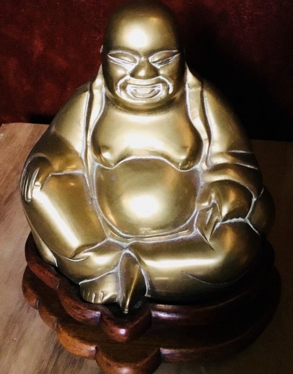 Bouddha En Bronze 19e Siècle Hauteur 19 Cm. -photo-6
