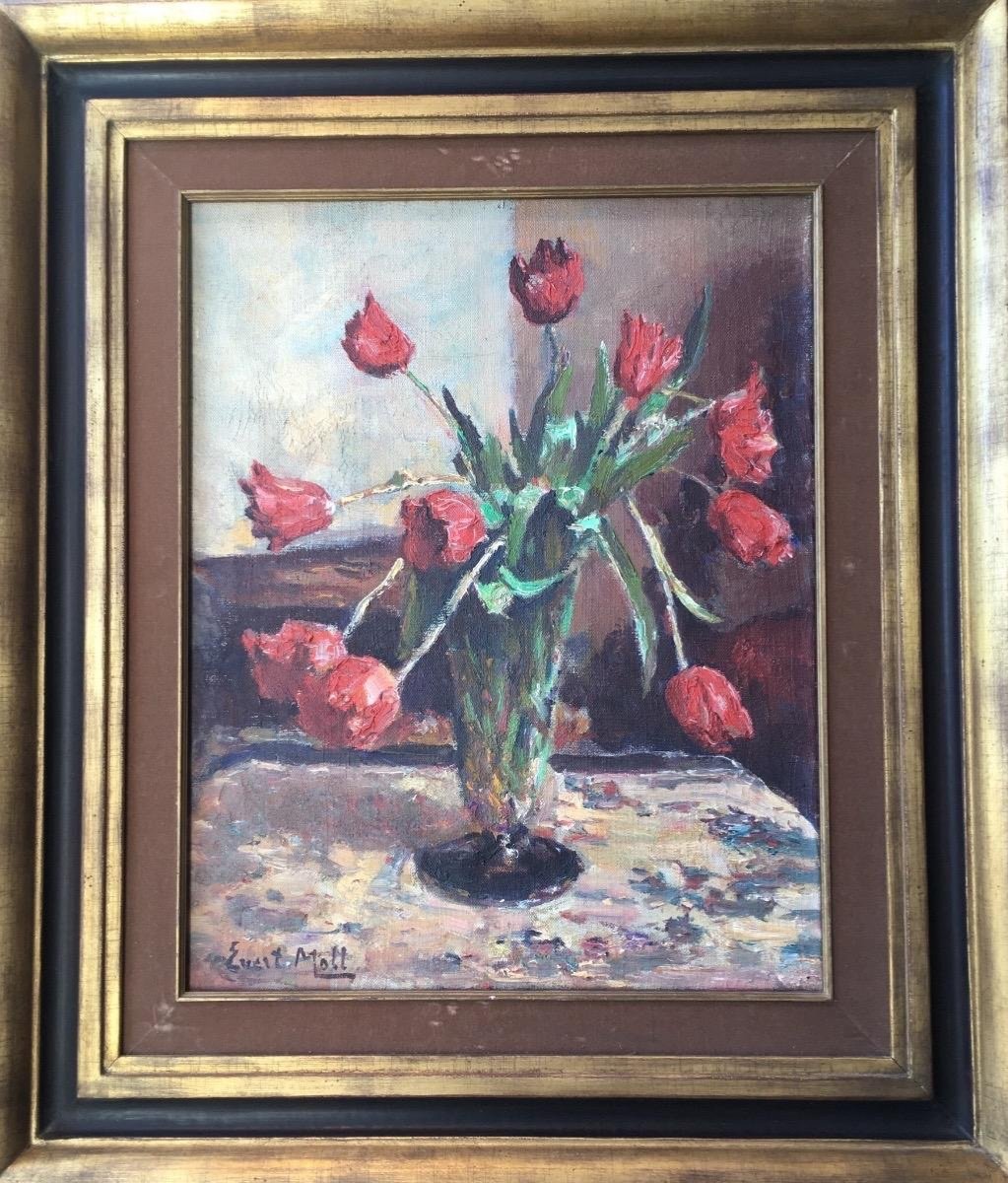 Un Joyeux Tableau De Tulipes Rouges -photo-3