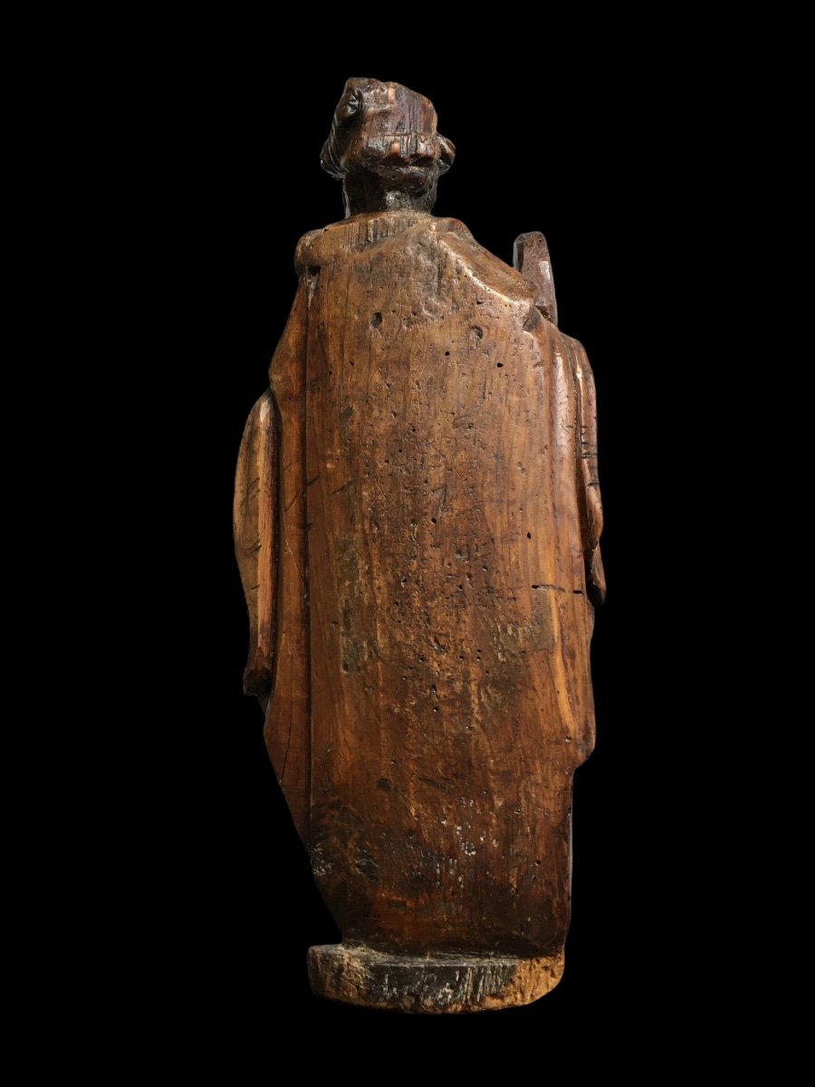 King Statue In Carved Wood Around 1700-photo-2