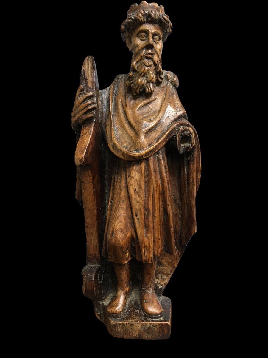 King Statue In Carved Wood Around 1700