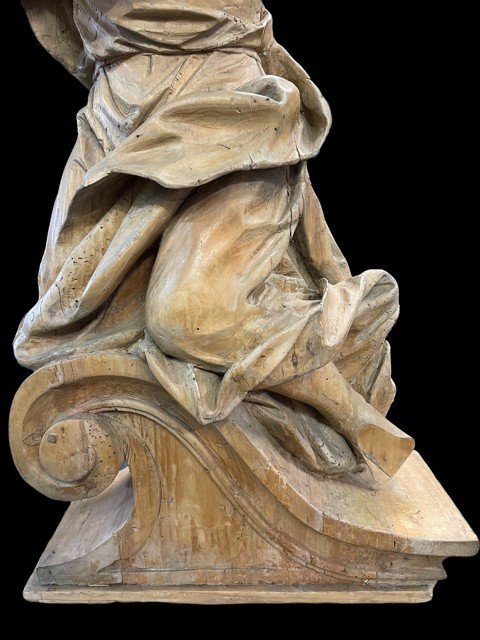 Flemish Baroque Sculpture In Linden Wood 18thc.-photo-3