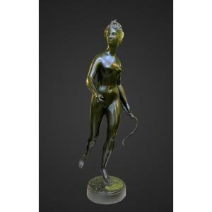 Grand Bronze, Diane De La Chasse 80 Cm  19e Siècle 