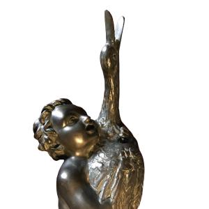 Statue De Fontaine En Bronze, Hauteur : 90 Cm 