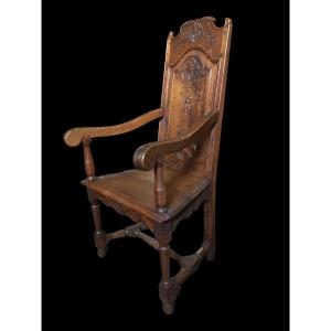 Liège Seat In Oak Wood 18th Century