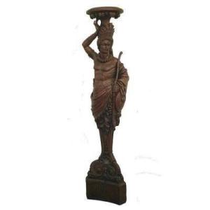 Large Decorative “caritide” Sculpture In  Oak , 19th Century (198 Cm).