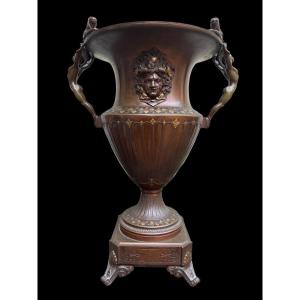 Special Vase / Champagne Cooler In Bronze 1900