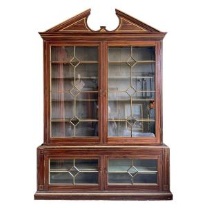 Large Very Decorative Bookcase With 4 Doors Circa 1900