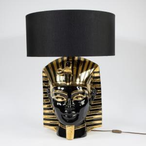 Decorative “tutankhamun” Ceramic Table Lamp, 20thc.