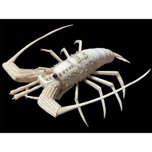 Sculpture Depiching A Langoustine Of Bone 