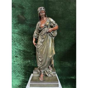 Très grande sculpture en bronze « Salomé » H. Dumaige XIXe siècle (97 cm).