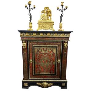 Meuble d'entre deux en marqueterie "Boulle" 19ème.