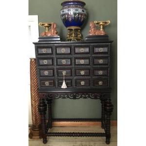 Portuguese Cabinet In Ebony From The 18th Century.