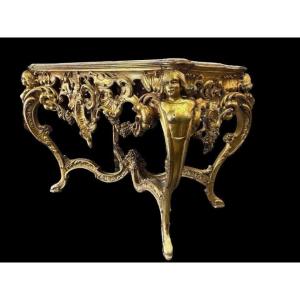 Giltwood Center Table, Louis XV Style, 19th Century.