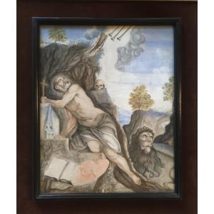 Saint Jerome With The Lion, 17th Century 