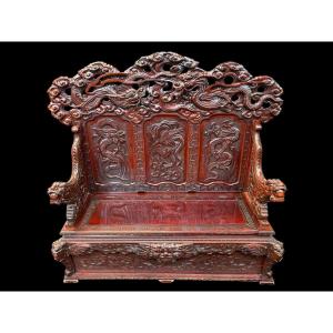 Grand banc d'entrée chinois décoratif, 1920