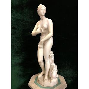 Jolie sculpture " Vénus " en albâtre 19ème. ( 79 cm )