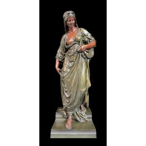 Très grande sculpture ( 97 cm ) en bronze « Salomé » H. Dumaige XIXe siècle.